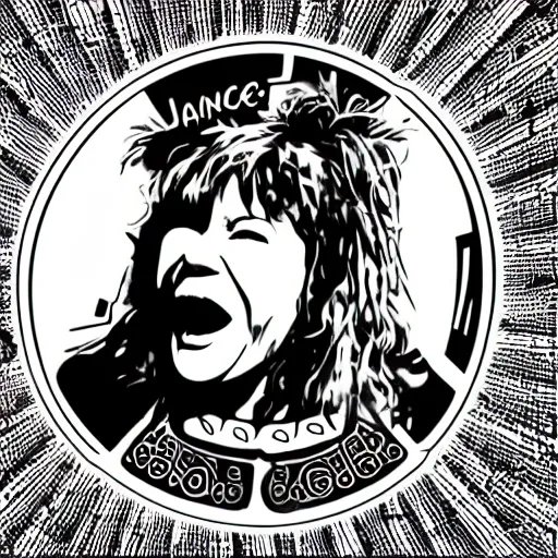 Image similar to 1 9 7 0 - janice joplin singing into the microphone, swagger, sticker - art, svg vector, adobe - illustrator