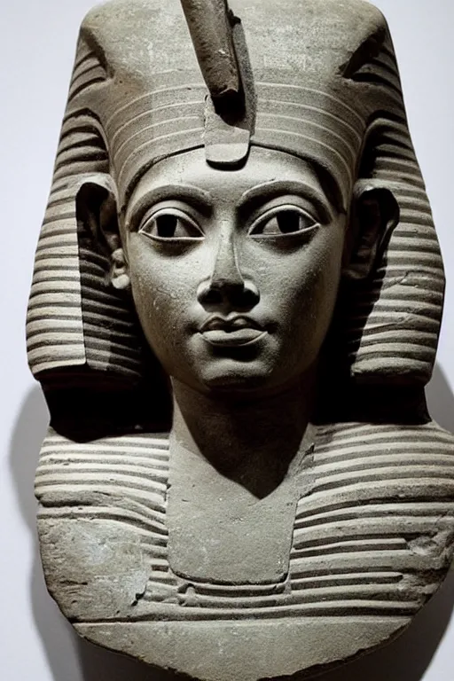 Image similar to a highly detailed beautiful portrait of a egyptian god sculpted by philippe faraut.