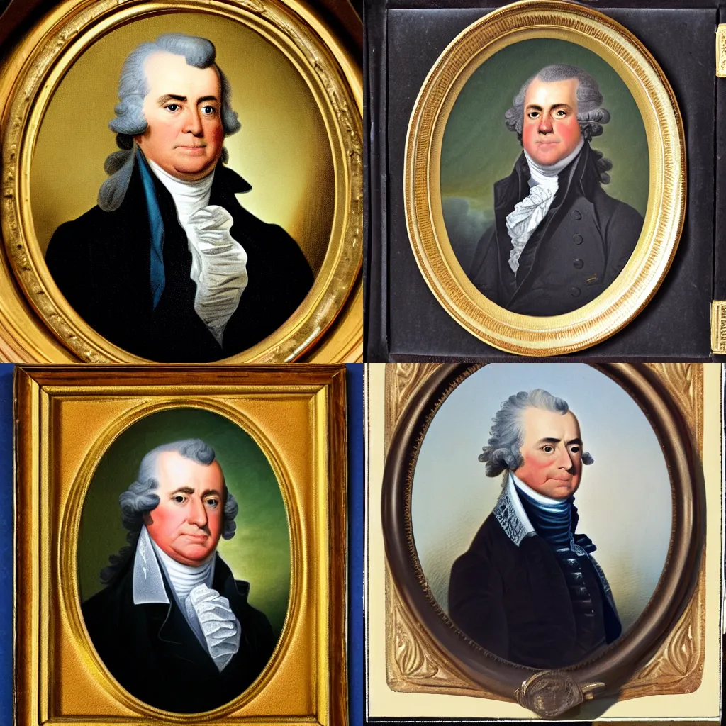 Prompt: Official Portrait of the United States President, 1792, he is from virginia