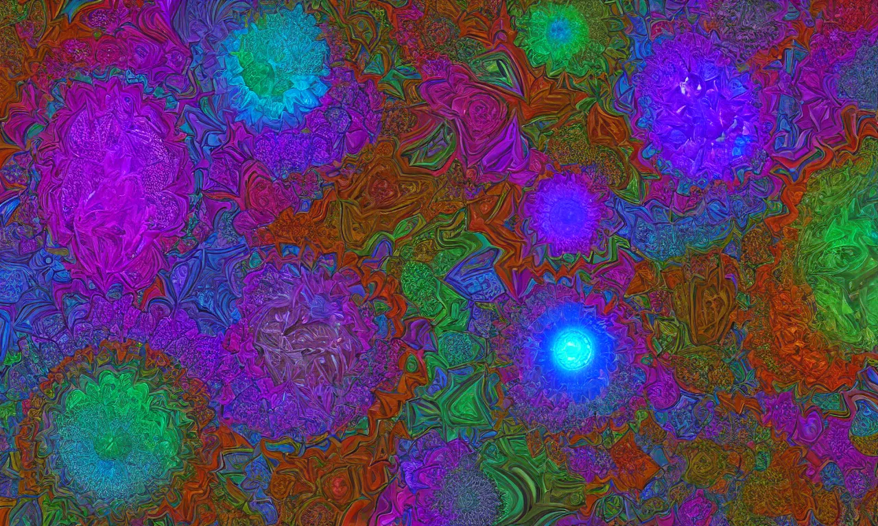 Image similar to voronoi engine laboratory 3 d volume kaleidoscope mandala fractal chakra digital multicolor stylized concept substance liquid nebula stone, that looks like it is from borderlands and by feng zhu and loish and laurie greasley, victo ngai, andreas rocha, john harris radiating a glowing aura global illumination ray tracing hdr depth fog overlay multiply photoshop layer