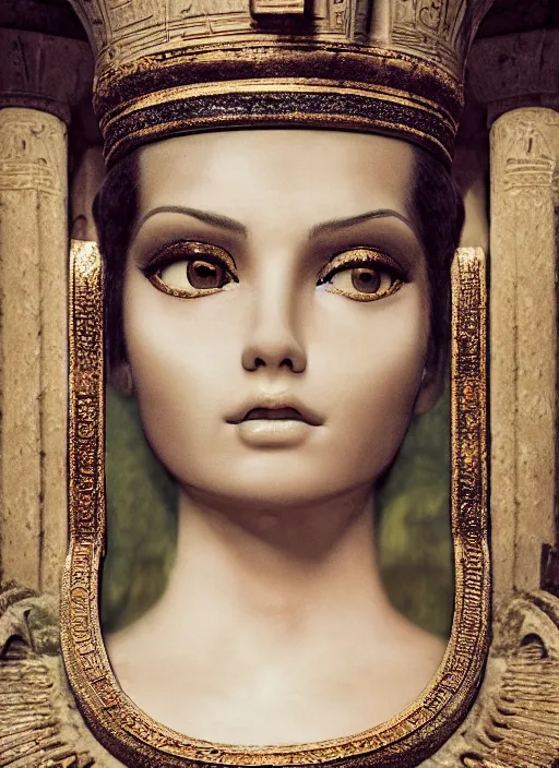 Image similar to closeup of cleopatra's palace, depth of field, zeiss lens, detailed, symmetrical, centered, fashion photoshoot, by nicoletta ceccoli, mark ryden, lostfish, earl nore, hyung tae, frank frazetta, breathtaking, 8 k resolution, extremely detailed, beautiful, establishing shot, artistic, hyperrealistic, octane render