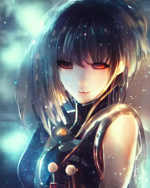 Image similar to portrait of anime girl in mechanic armor in night tokyo by makoto sinkai, perfect face, fine details