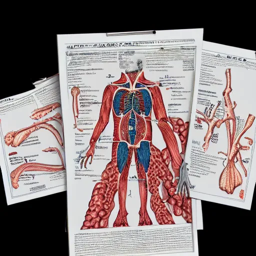 Prompt: Highly detailed labeled medical anatomy poster of a vampire, e ink, e paper, ukiyo-e