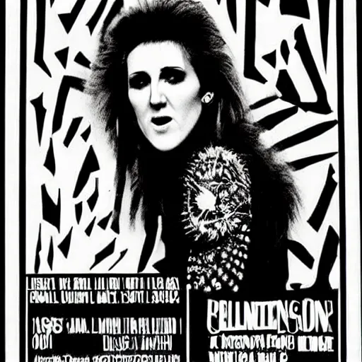 Image similar to 1 9 8 5 punk concert poster for celine dion