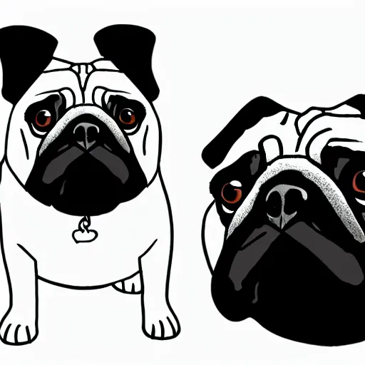 Prompt: pug cartoon