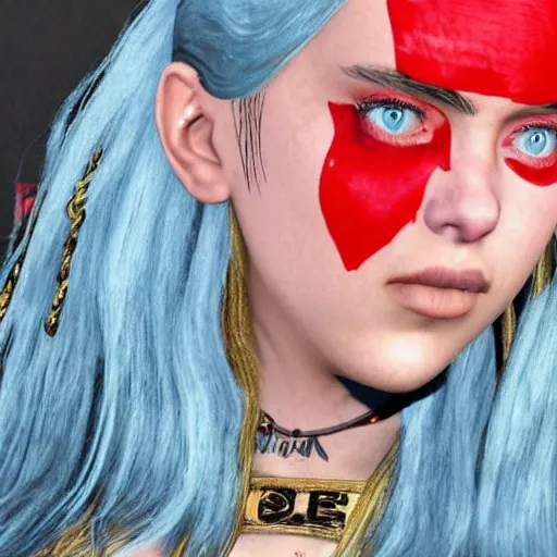 Image similar to Billie Eilish In Red dead redemption 2 4k detail