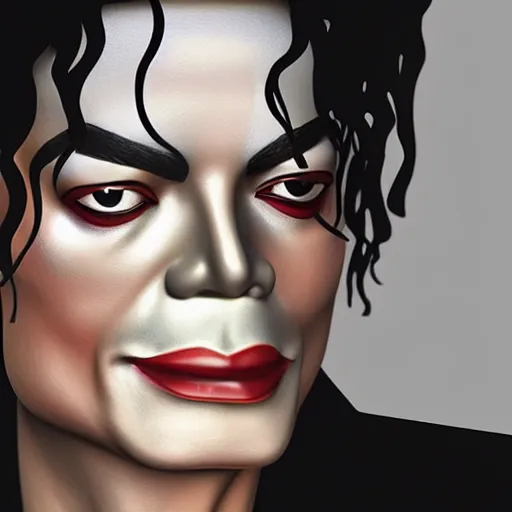 Image similar to a 3 d figure michael jackson's face in the style of leticia gillett, lucid dream series, cinematic, hyper - realistic, very detailed, ray tracing, 8 k resolution, long - shot, sharp focus, low angle, 8 5 mm photograph, wide lens