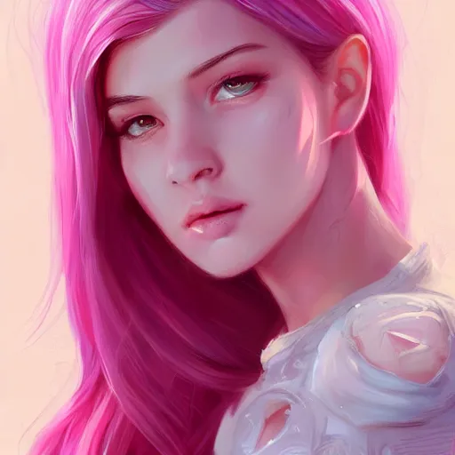 Image similar to teen girl, full body, pink hair, gorgeous, amazing, elegant, intricate, highly detailed, digital painting, artstation, concept art, sharp focus, illustration, art by Ross tran