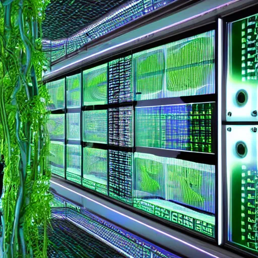 Prompt: inside the biocomputer, organic, plant, realistic