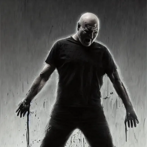 Prompt: the guy from disturbed, artstation hall of fame gallery, editors choice, #1 digital painting of all time, most beautiful image ever created, emotionally evocative, greatest art ever made, lifetime achievement magnum opus masterpiece, the most amazing breathtaking image with the deepest message ever painted, a thing of beauty beyond imagination or words