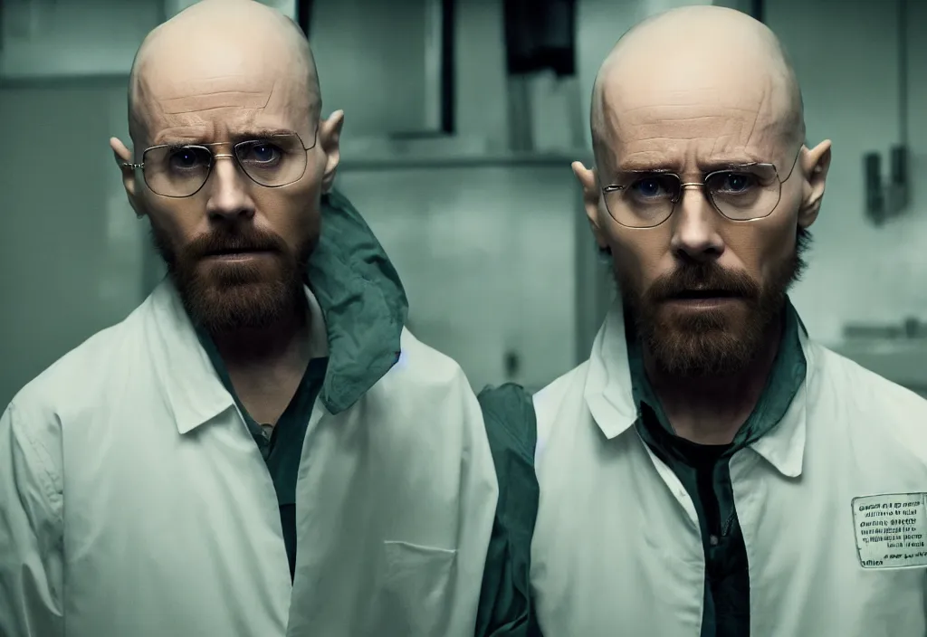 Image similar to film still of jared leto as heisenberg in breaking bad, 4 k