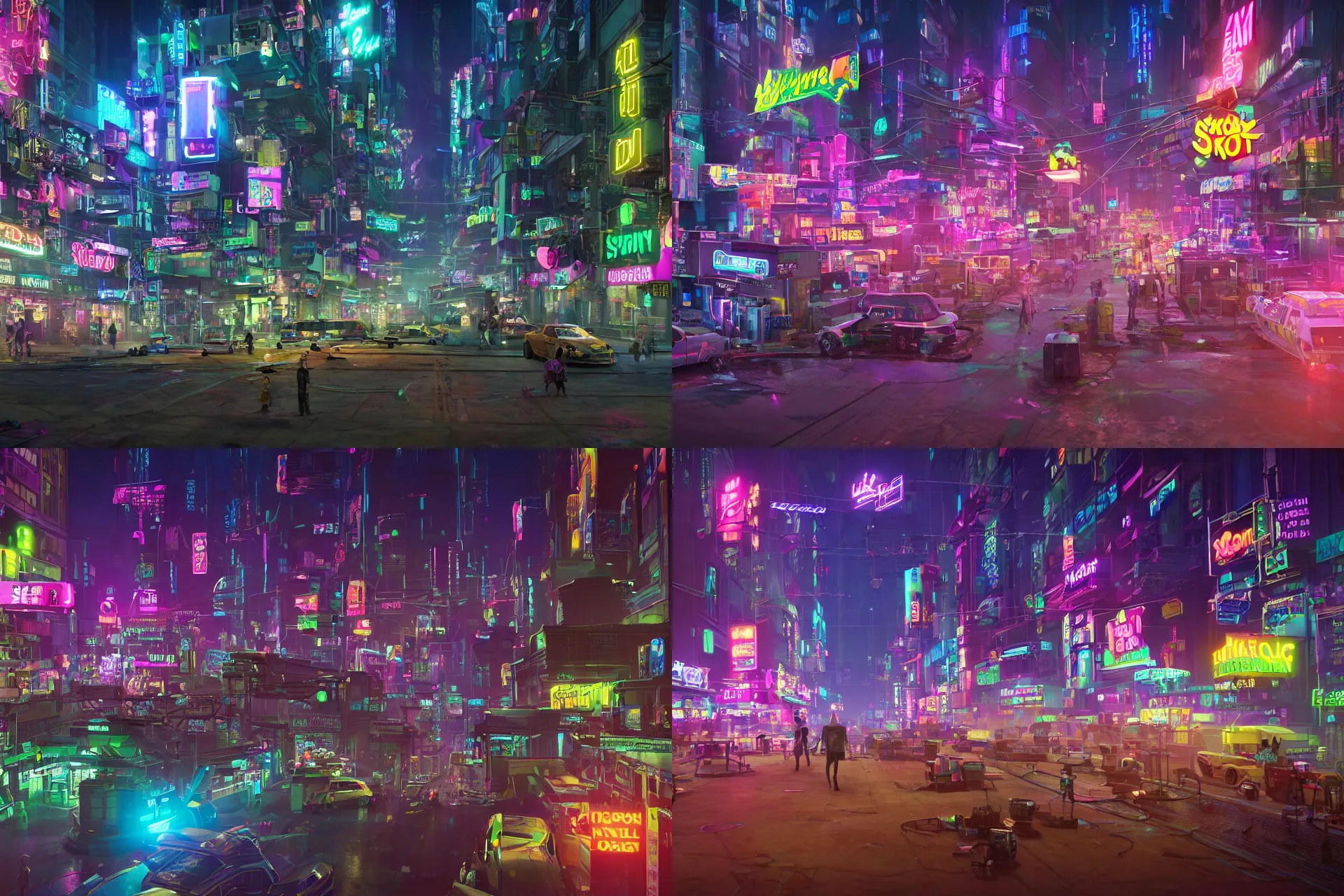 Prompt: busy neon cyberpunk city at night with fog, neon signs, corporate holograms, extreme long shot. Spongebob Squarepants in Toy Story 2, at the hospital in patient gown, scrubs, syringes, Intravenous Cannulation Periprocedural Care, marijuana greenery, trending on cgsociety and unreal engine, light effect, highly detailed, super wide angle, full f/22, award winning photo, hyperrealistic, smooth textures