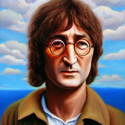 Prompt: John Lennon, oil Painting, HD, 4k, intricate detail