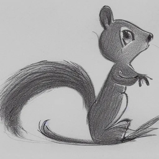 Image similar to milt kahl sketch of a squirrel