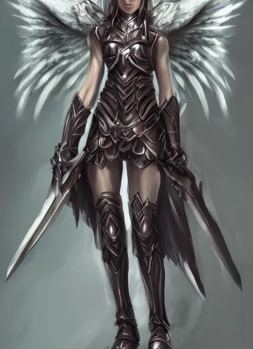 Image similar to concept art. angel knight girl. artsation trending. highly detailed