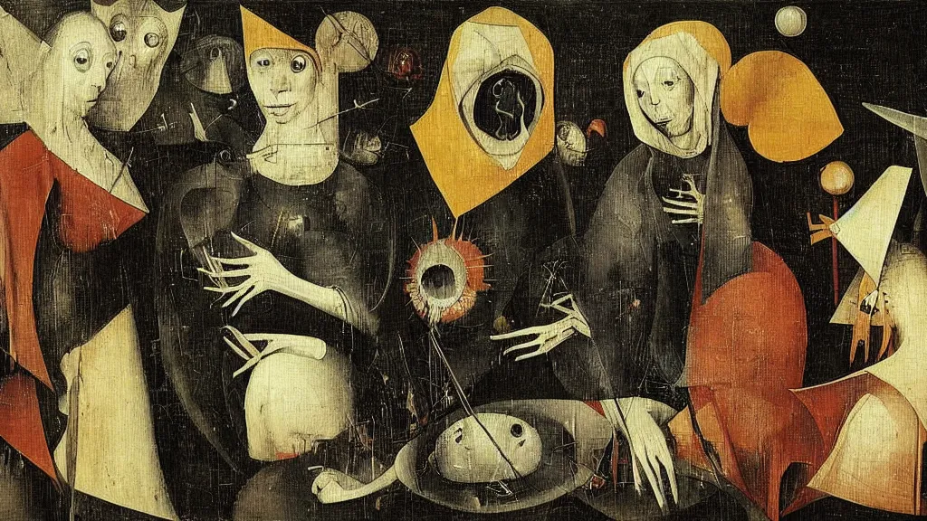 Prompt: a beauty is a virus television show, dreamy painting of coronavirus, dark, sinister, detailed scientific epidemology contagion math graph, R-number, art by Hieronymous Bosch