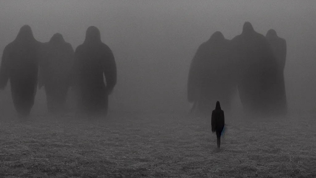 Image similar to our home is filled with nightmares, film still from the movie directed by Denis Villeneuve with art direction by Zdzisław Beksiński, wide lens