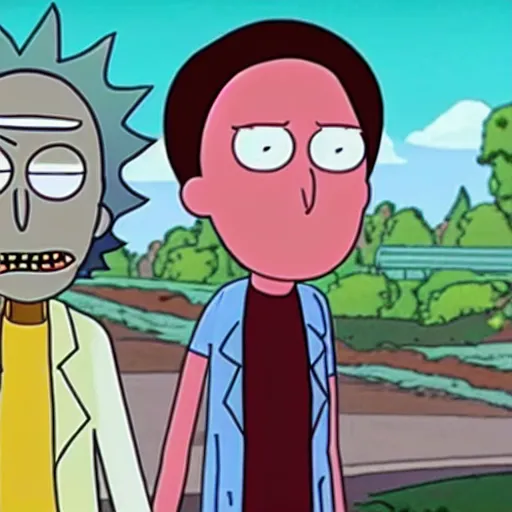 Image similar to rick and morty played by christopher walken and michael cera live action 4 k movie