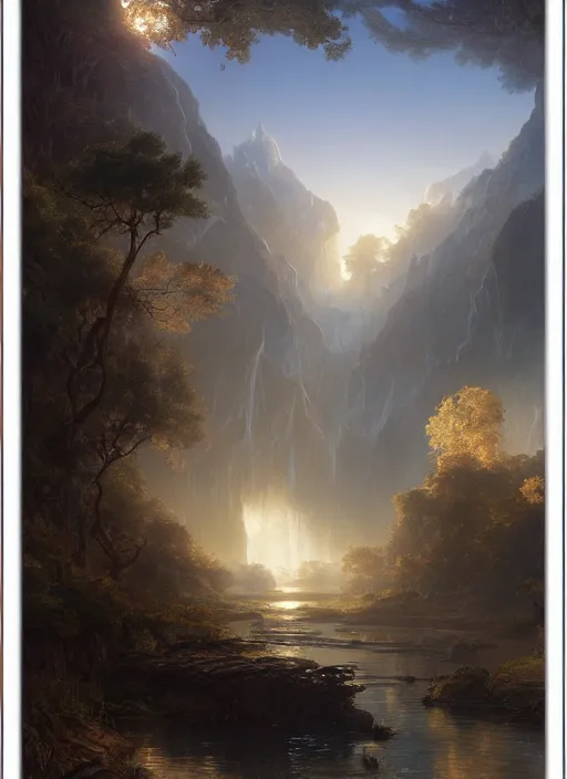 Prompt: detailed river delta, light shafts, stunning atmosphere, naturalistic art by asher brown durand, inspired by greg rutkowski and peter mohrbacher