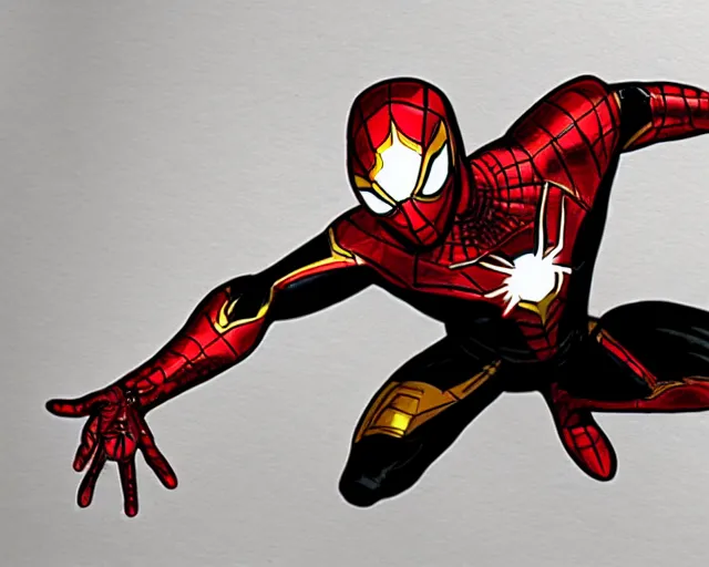 Image similar to sketch of the mcu iron spider