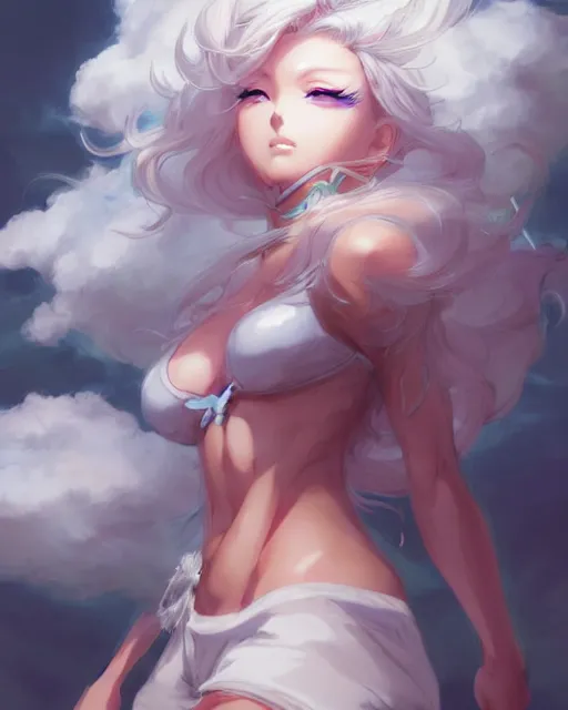 Prompt: character concept art of an anime stormy cloud goddess | | cute - fine - face, pretty face, realistic shaded perfect face, fine details by stanley artgerm lau, wlop, rossdraws, james jean, andrei riabovitchev, marc simonetti, and sakimichan, tranding on artstation