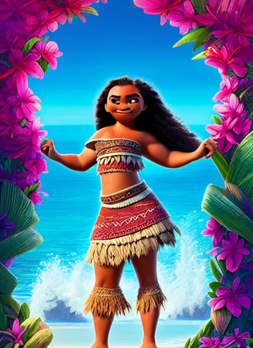 Image similar to moana 2, the sequel, wlop + royo + artgerm