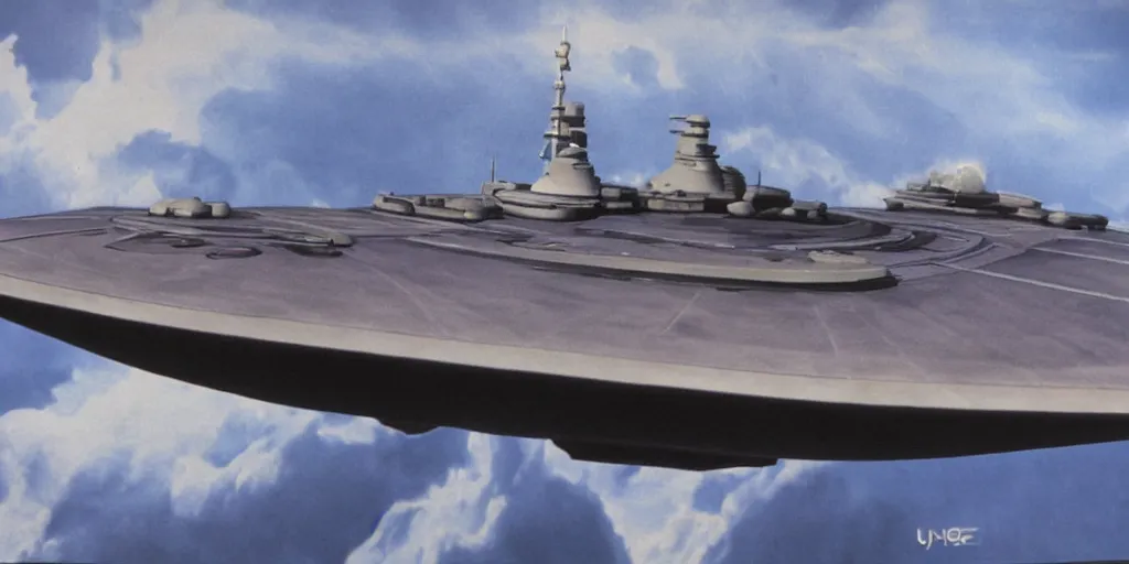 Image similar to matte painting of the USS Enterprise D