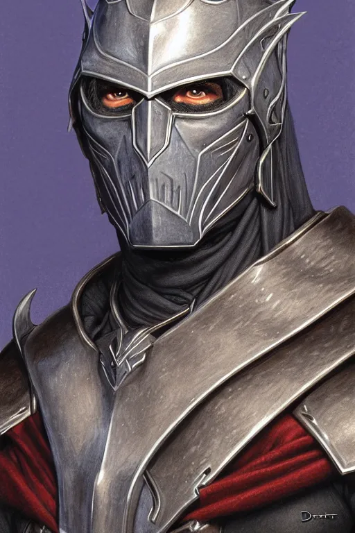 Image similar to head and shoulders portrait of an eldrich knight, drow, dark elf, shadar kai, breastplate, magical, male, high fantasy, d & d, by donato giancola, face details, extremely detailed, digital illustration
