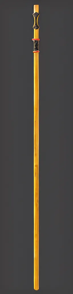 Prompt: picture of a single long futuristic thin ninja staff with ornaments, carving, highlight, weapon, cyberpunk, sci - fi, fantasy, close shot, single long stick, bright background