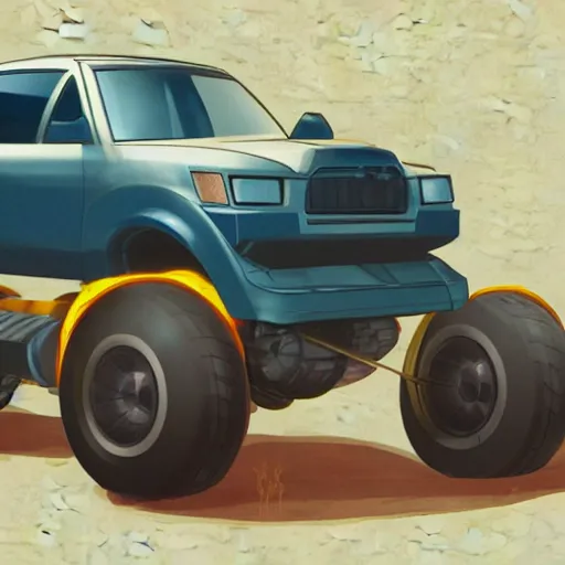 Image similar to concept art of hamster-truck