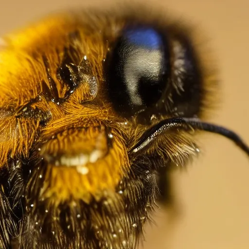 Image similar to close up photo of a bee with the face of beyonce