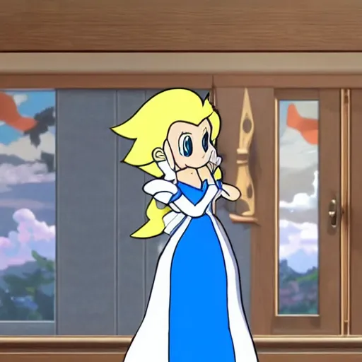 Prompt: rosalina from mario in an anime panel