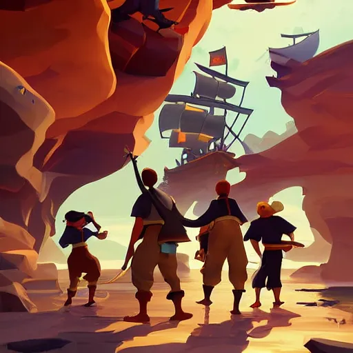 Image similar to painting treasure on sea of thieves game smooth median photoshop filter cutout vector, behance hd by jesper ejsing, by rhads, makoto shinkai and lois van baarle, ilya kuvshinov, rossdraws global illumination