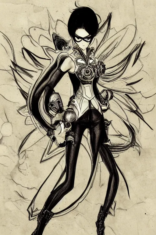 Image similar to Sketch of fully clothed Bayonetta! by Da Vinci