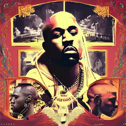 Art Nouveau rap album cover for Kanye West DONDA 2