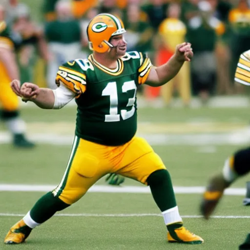 Image similar to danny devito as quarterback of the green bay packers