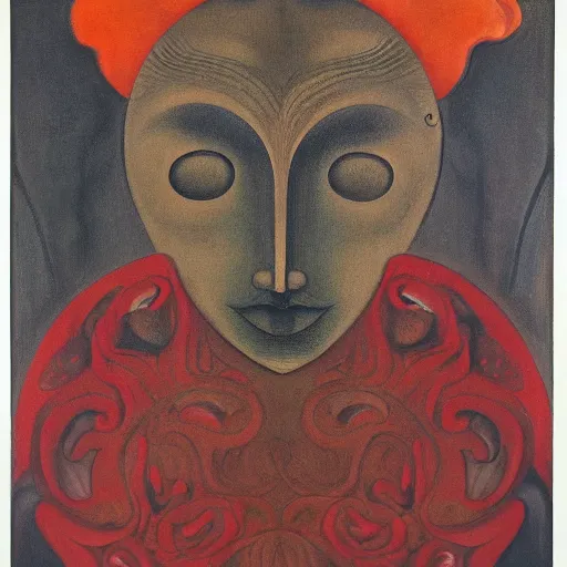 Image similar to floral face portrait by leonetto cappiello and wojciech siudmak and ernst fuchs, anni albers, oil on canvas