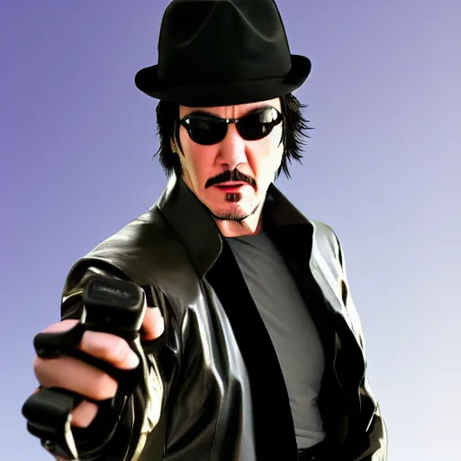 Prompt: keanu reeves dressed as kujo jotaro, highly detailed, high quality, hd, 4 k, 8 k, canon 3 0 0 mm, professional photographer, 4 0 mp, lifelike, top - rated, award winning, realistic, sharp, no blur, edited, corrected, trending