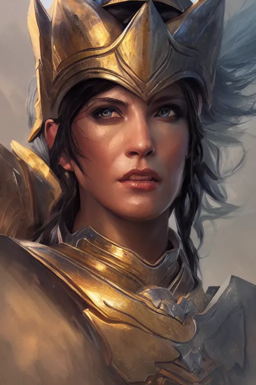 Image similar to amazon valkyrie athena, d & d, fantasy, portrait, highly detailed, headshot, digital painting, trending on artstation, concept art, sharp focus, illustration, art by artgerm and greg rutkowski and magali villeneuve