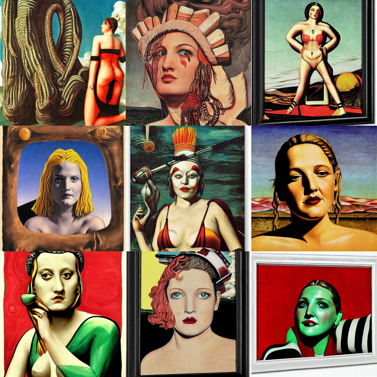 Prompt: shamanpunk smore drew barrymore by giotto giorgio de chirico