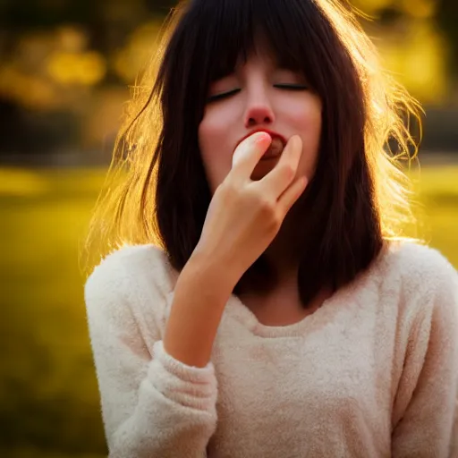 Prompt: cute girl giving an air kiss, cinematic, beautiful, photogenic, soft lighting