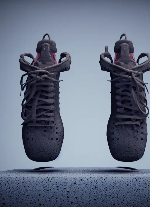 Prompt: a pair of future sneakers by johannen voss, by cronenberg, by peter kemp, by octane render, blender, 8 k