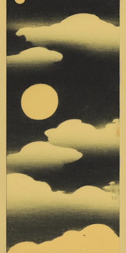 Image similar to night sky by ohara koson, 1 9 1 0