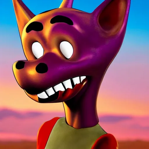 Image similar to courage the cowardly dog, 8k, high definition, highly detailed, photo realistic