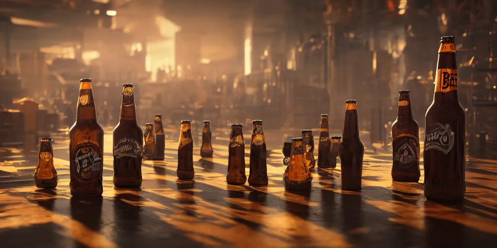 Image similar to bottles of beer, mugs of beer, diapers everywhere, dollar sign background, dim volumetric lighting, 8 k octane beautifully detailed render, post - processing, extremely hyper - detailed, intricate, epic composition, cinematic lighting, masterpiece, trending on artstation, detailed detailed detailed, masterpiece, stunning art, wonderful masterpiece, beautiful cinematic light