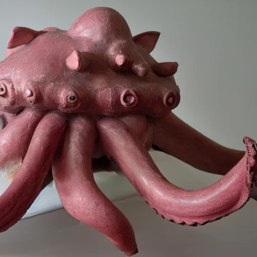 Image similar to sculpture of a pig - octopus, work in progress, neo - expressionism