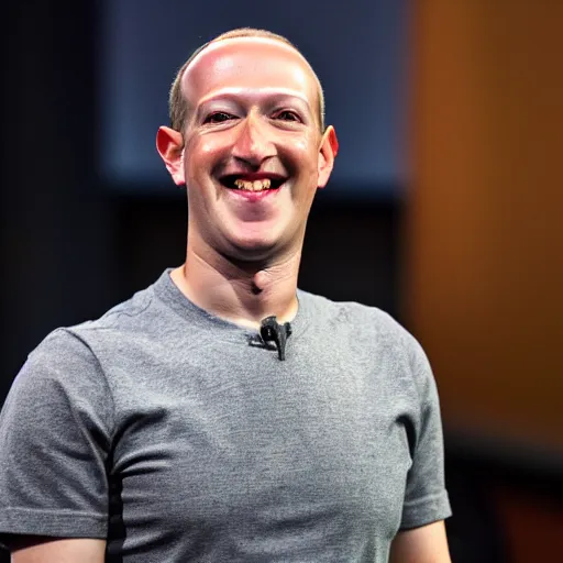 Image similar to Photography of Bald Smiling Mark Zuckerberg