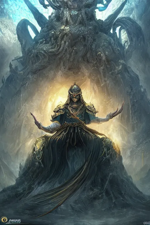 Prompt: an ultra detailed 3 d render of the lao tzu as an elden ring boss, epic anime fantasy, 8 k, in the style of a fantasy metal album cover and magic the gathering, volumetric lighting, smooth, highly detailed, digital illustration, octane render, art by albert bierstadt and greg rutkowsi, artstation