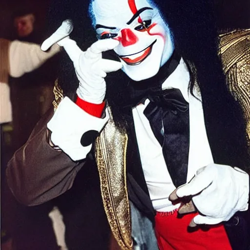 Prompt: “ michael jackson as bozo the clown”