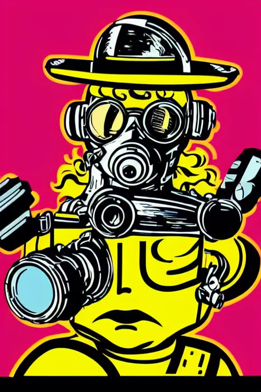 Image similar to fallout 7 6 retro futurist illustration art by butcher billy, sticker, colorful, illustration, highly detailed, simple, smooth and clean vector curves, no jagged lines, vector art, smooth andy warhol style